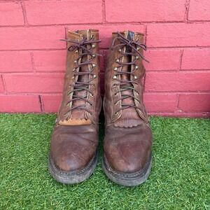 Justin Work Boots Mens Size 9.5 EE Conductor 760 Double Comfort Slip Resist USA